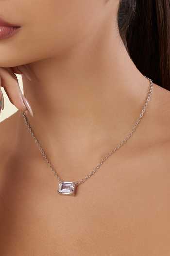 Buy_Isharya_White Diamante Botox Pendant Necklace _at_Aza_Fashions