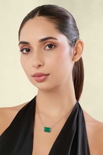 Shop_Isharya_Green Emerald Botox Pendant Necklace _Online_at_Aza_Fashions
