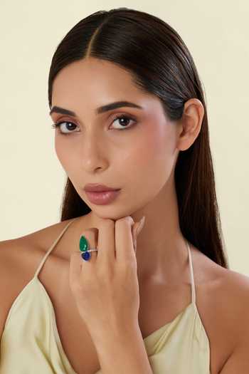 Shop_Isharya_Blue Dublin Botox Gemstone Ring _Online_at_Aza_Fashions