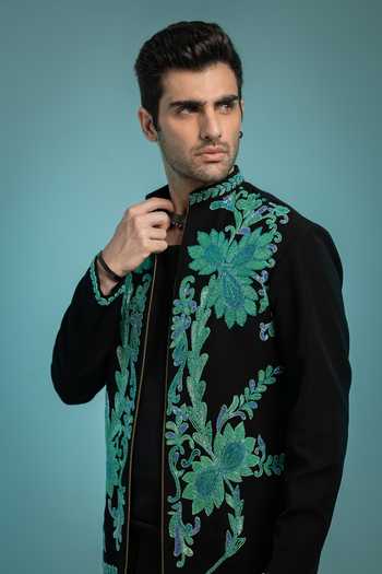 Buy_Hilo Design_Black Aegean Embroidered Shacket 