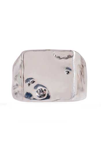 Arvino_Silver Iron Crater Ring _Online_at_Aza_Fashions