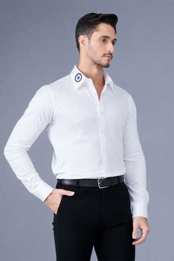 Buy_Varoin Marwah_White Cotton Satin Nazar Placement Embroidered Shirt _at_Aza_Fashions