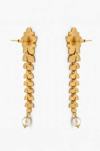 Joules By Radhika_Gold Plated Sahaya Long Drop Earrings _Online_at_Aza_Fashions