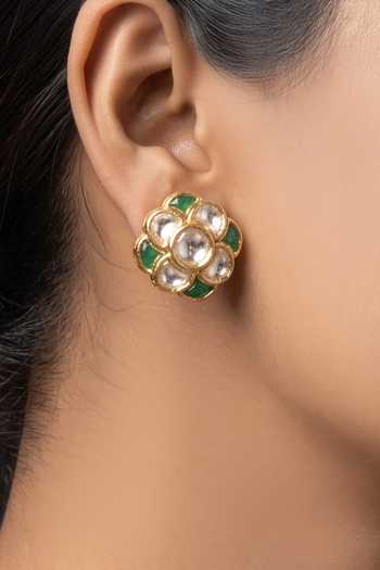 Joules By Radhika_Gold Plated Revanshi Embellished Choker Necklace Set _Online_at_Aza_Fashions