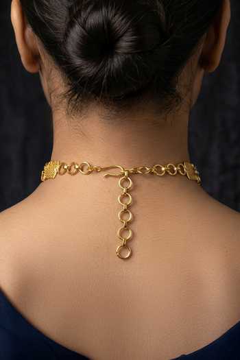 Buy_Joules By Radhika_Gold Plated Revanshi Embellished Choker Necklace Set _Online_at_Aza_Fashions