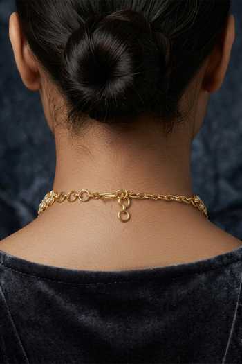 Buy_Joules By Radhika_Gold Plated Mishaya Embellished Choker Necklace Set _Online_at_Aza_Fashions