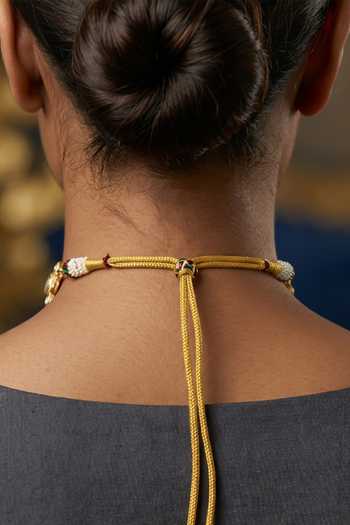 Joules By Radhika_Gold Plated Vaylina Embellished Choker Necklace Set _Online_at_Aza_Fashions