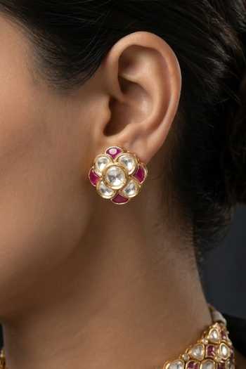 Buy_Joules By Radhika_Gold Plated Veshaya Embellished Choker Necklace Set _Online_at_Aza_Fashions