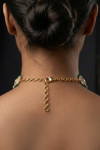 Joules By Radhika_Gold Plated Sayoni Embellished Choker Necklace Set _Online_at_Aza_Fashions