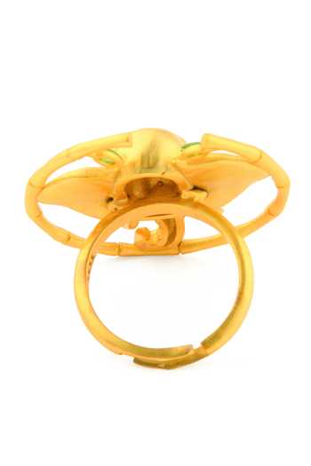 Totapari_Gold Plated Corbett Dhikala Tusker Ring _Online_at_Aza_Fashions