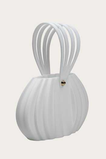 Shop_Orriri_White Full Moon Sculptural Handbag _at_Aza_Fashions
