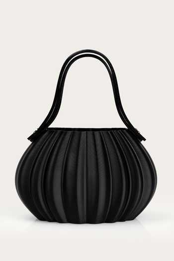 Shop_Orriri_Black Yin Sculptural 3d Printed Clutch _at_Aza_Fashions