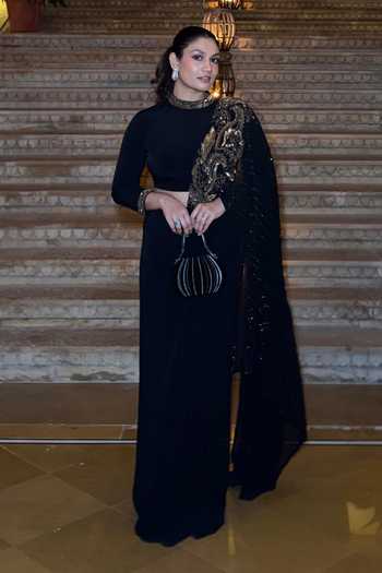 Orriri_Black Yin Sculptural 3d Printed Clutch _Online_at_Aza_Fashions