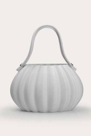 Buy_Orriri_White Pulse Pleated Textured Bag _at_Aza_Fashions