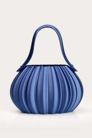 Shop_Orriri_Blue Astra Sculptural Pleated Bag _at_Aza_Fashions