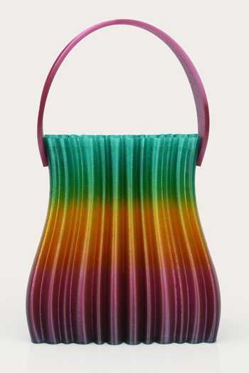 Shop_Orriri_Multi Color Prism Wave Textured Flexible Bag _at_Aza_Fashions