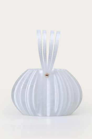 Buy_Orriri_White Ice 3d-printed Ribbed Bag _at_Aza_Fashions