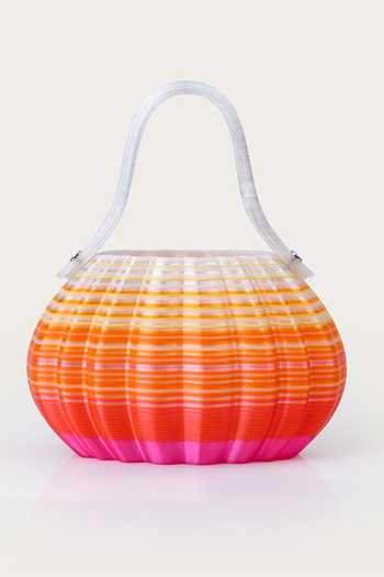 Shop_Orriri_Multi Color Swirl Flexible 3d Printed Clutch _at_Aza_Fashions