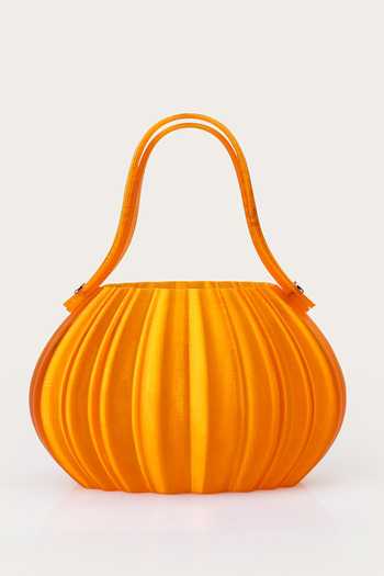 Buy_Orriri_Orange Tangerine Pleated Bag _at_Aza_Fashions