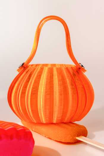 Shop_Orriri_Orange Tangerine Pleated Bag _at_Aza_Fashions