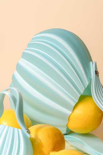 Shop_Orriri_Sky Blue Frostine Ribbed 3d Printed Bag _Online_at_Aza_Fashions