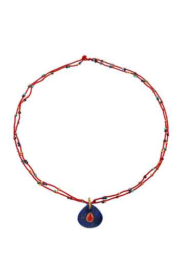 Buy_Arvino_Multi Color Volcanic Cord Pendant Necklace _at_Aza_Fashions