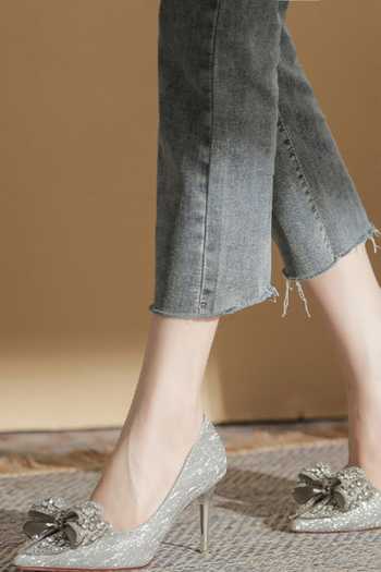 Ozzaro_Silver Shehzadi Pu Leather Heels _at_Aza_Fashions
