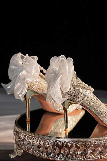 Shop_Ozzaro_Gold Bahar Pearl Embellished Heels _Online_at_Aza_Fashions