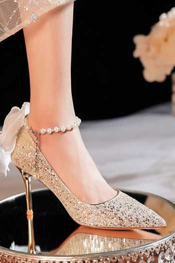 Buy_Ozzaro_Gold Bahar Pearl Embellished Heels 