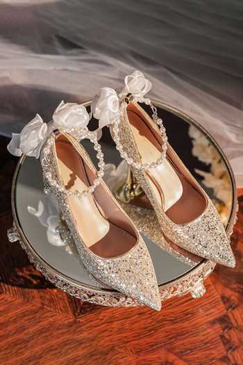 Ozzaro_Gold Bahar Pearl Embellished Heels _Online