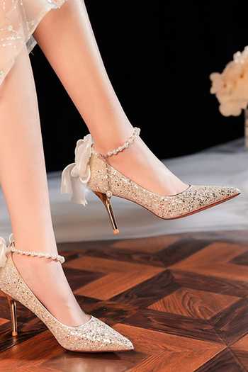 Buy_Ozzaro_Gold Bahar Pearl Embellished Heels _Online