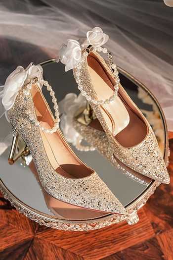 Shop_Ozzaro_Gold Bahar Pearl Embellished Heels _at_Aza_Fashions