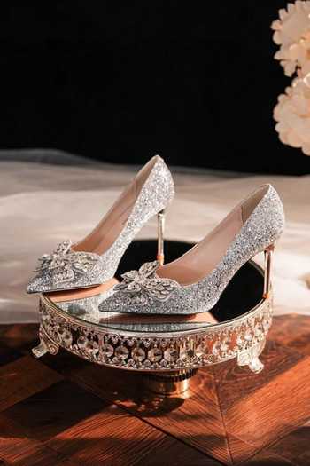 Shop_Ozzaro_Silver Malika Rhinestone Studded Heels _Online