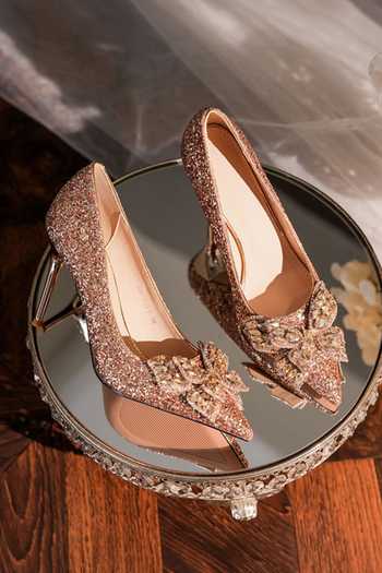 Buy_Ozzaro_Gold Malika Shimmer Rhinestone Heels _Online