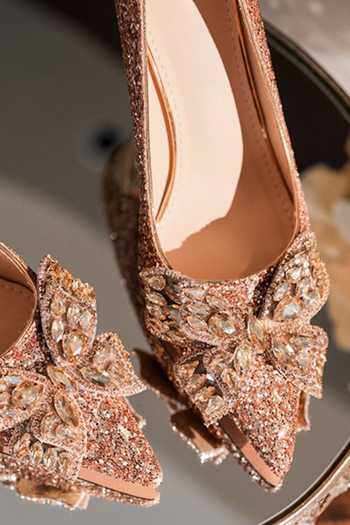 Shop_Ozzaro_Gold Malika Shimmer Rhinestone Heels _Online