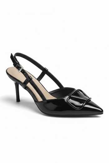 Ozzaro_Black City Luxe Embossed Heels _Online_at_Aza_Fashions