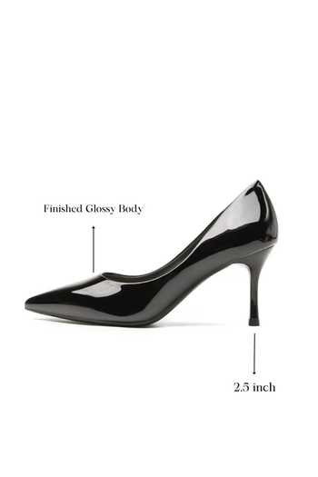 Ozzaro_Black Bindaas Glossy Patent Heels _Online_at_Aza_Fashions