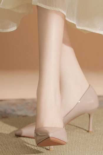 Shop_Ozzaro_Beige Bindaas Pointed Toe Heels _Online