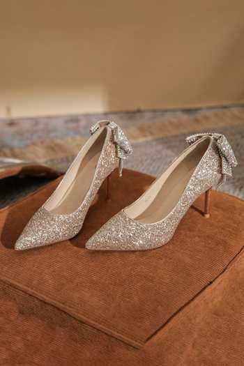 Shop_Ozzaro_Gold Anmol Rhinestone Studded Heels _at_Aza_Fashions