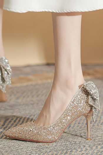Ozzaro_Gold Anmol Rhinestone Studded Heels _Online