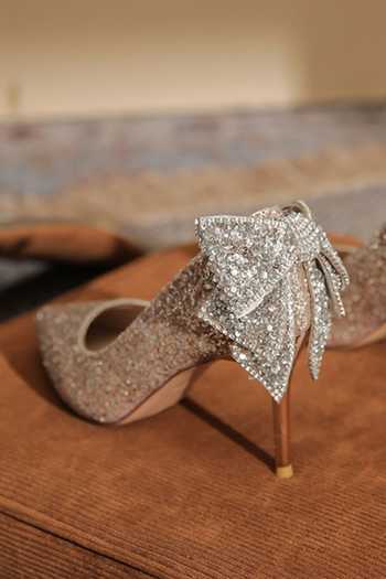 Shop_Ozzaro_Gold Anmol Rhinestone Studded Heels _Online