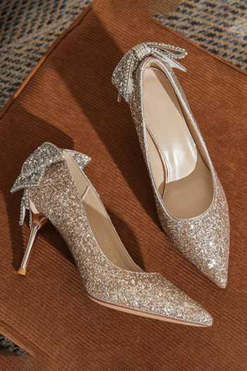 Ozzaro_Gold Anmol Rhinestone Studded Heels 