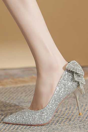 Shop_Ozzaro_Silver Anmol Rhinestone Studded Bow Stilletos 