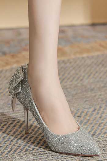 Buy_Ozzaro_Silver Anmol Rhinestone Studded Bow Stilletos _Online