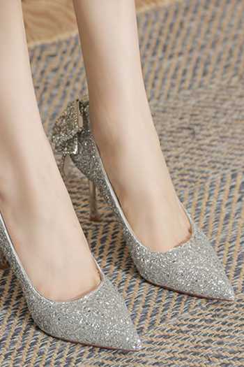 Shop_Ozzaro_Silver Anmol Rhinestone Studded Bow Stilletos _Online