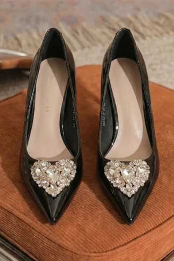 Buy_Ozzaro_Black Swag Crystal Brooch Embellished Stiletto Heels 