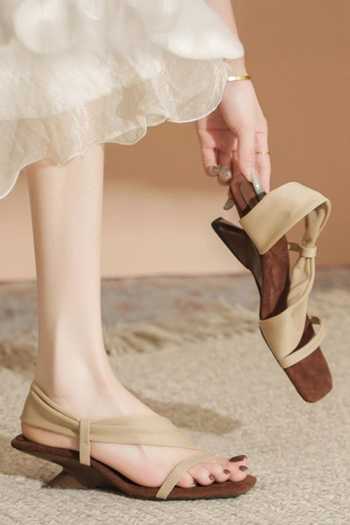 Shop_Ozzaro_Beige Chairwomen Choice Pu Leather Heels _Online_at_Aza_Fashions
