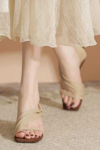 Shop_Ozzaro_Beige Chairwomen Choice Pu Leather Heels 