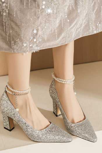 Buy_Ozzaro_Silver Pakeezah Glitter Embellished Heels _at_Aza_Fashions