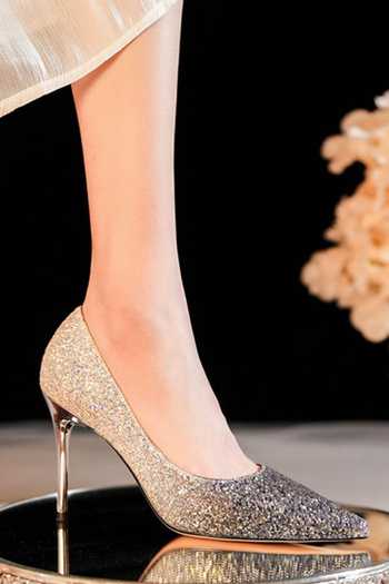 Shop_Ozzaro_Black Adaayein Glitter Shimmer Heels _Online_at_Aza_Fashions